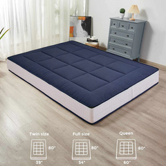 MAXYOYO Padded Japanese Floor Mattress, Portable Floor Futon Mattress, Navy