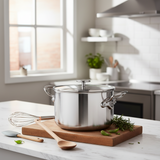 Mauviel M'Pure Stew Pan With Glass Lid, Cast Stainless Steel Onyx Handles, 6.1-Qt