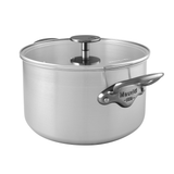 Mauviel M'Pure Stew Pan With Glass Lid, Cast Stainless Steel Onyx Handles, 6.1-Qt