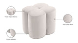 Clover Velvet Ottoman - Whimsical Flower-Shaped Accent for Contemporary Living Room or Bedroom Decor