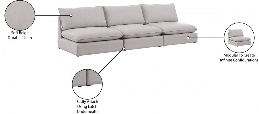 Mackenzie Linen Textured 120" Modular Sofa