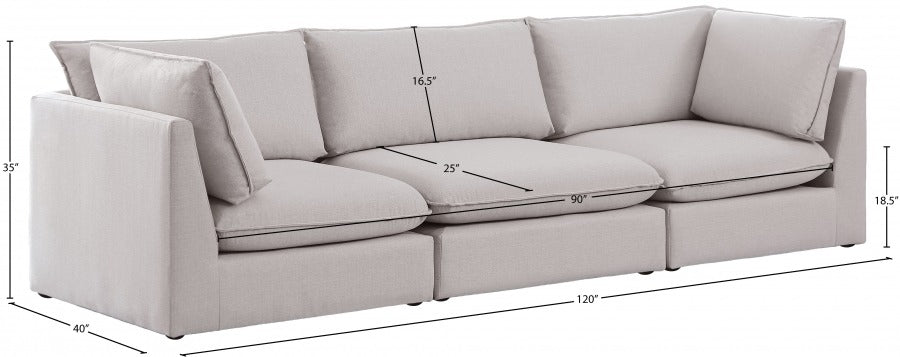 Mackenzie Linen Textured 120" Modular Sofa