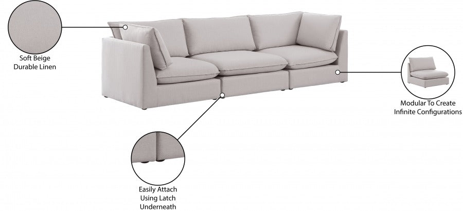 Mackenzie Linen Textured 120" Modular Sofa