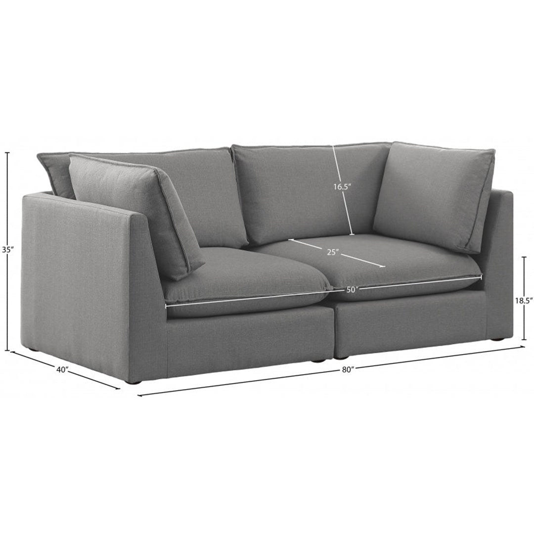 Mackenzie Linen Textured 80" Modular Sofa