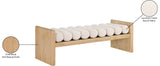Waverly Contemporary Bench with Solid Wood Frame and Stylish Cushion Rolls for Modern Living Spaces