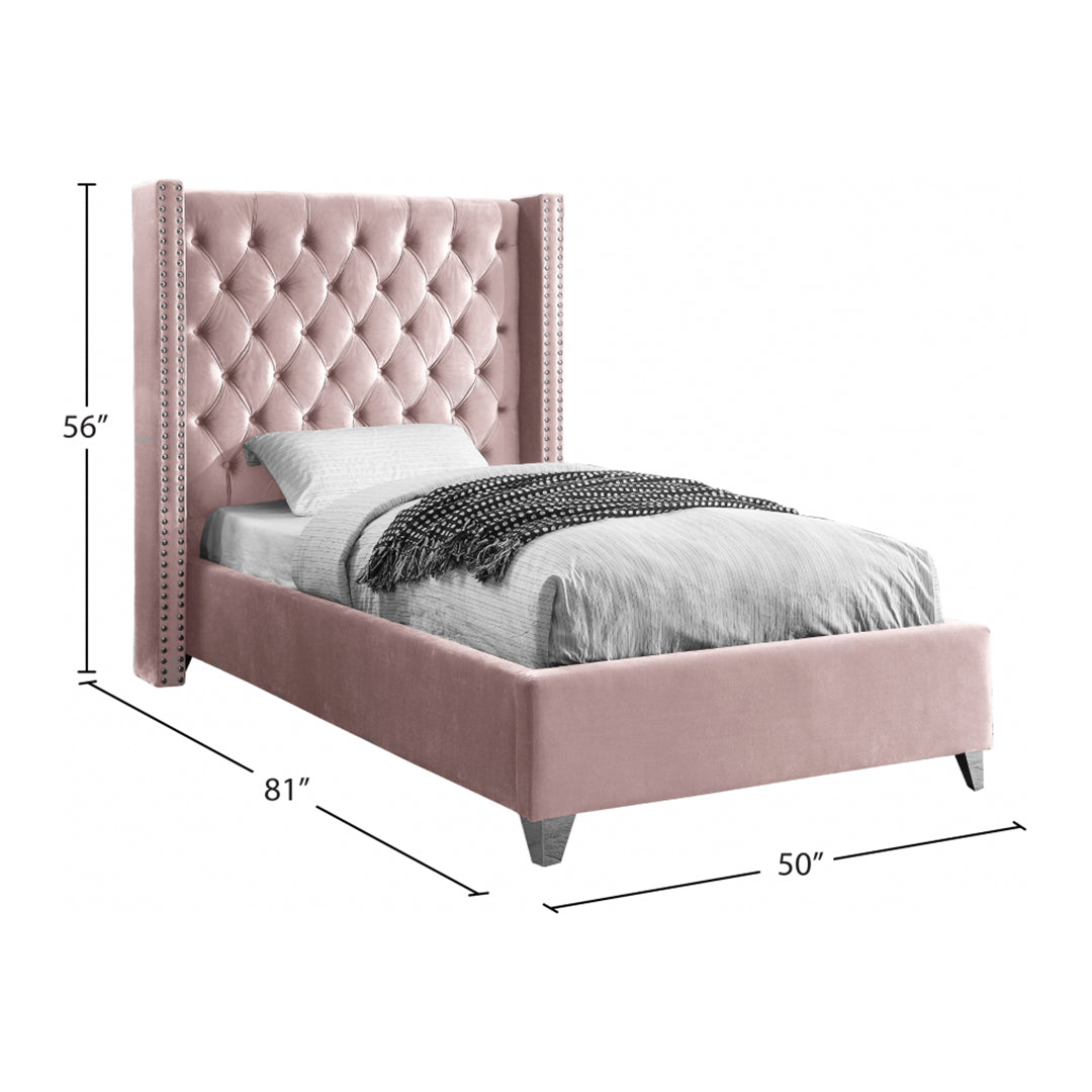 Aiden Velvet Twin Bed