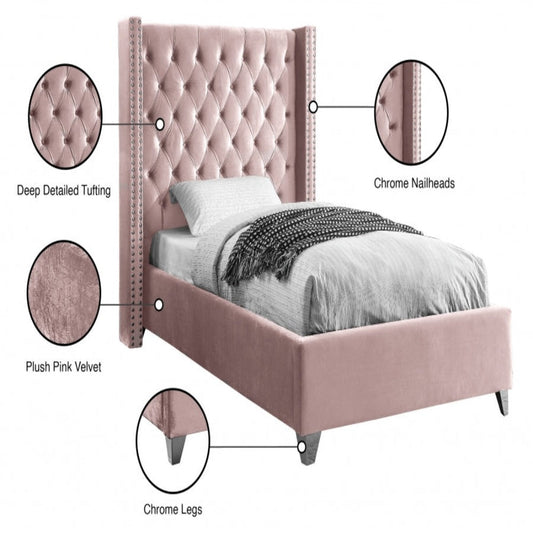 Aiden Velvet Twin Bed