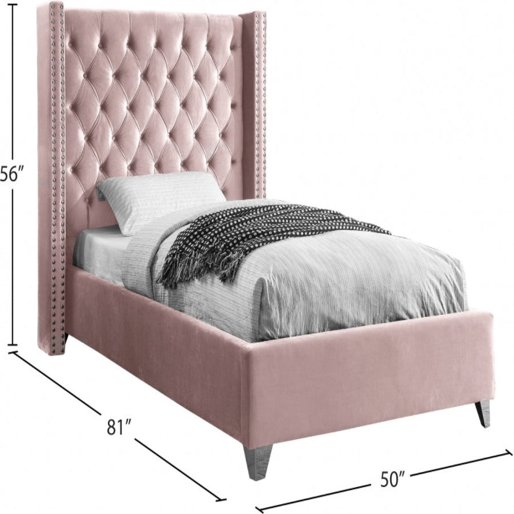 Aiden Velvet Twin Bed