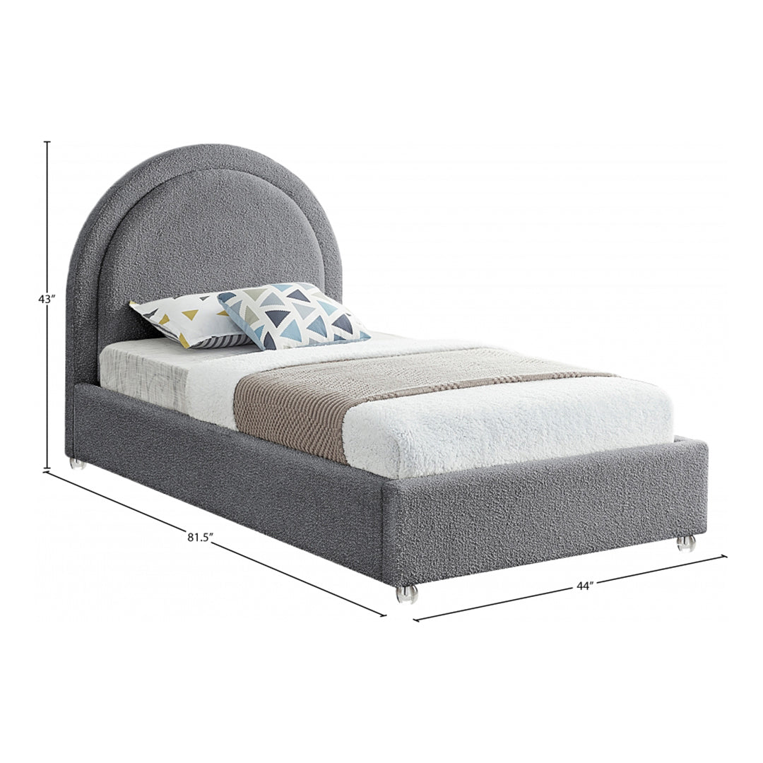 Milo Boucle Fabric Twin Bed