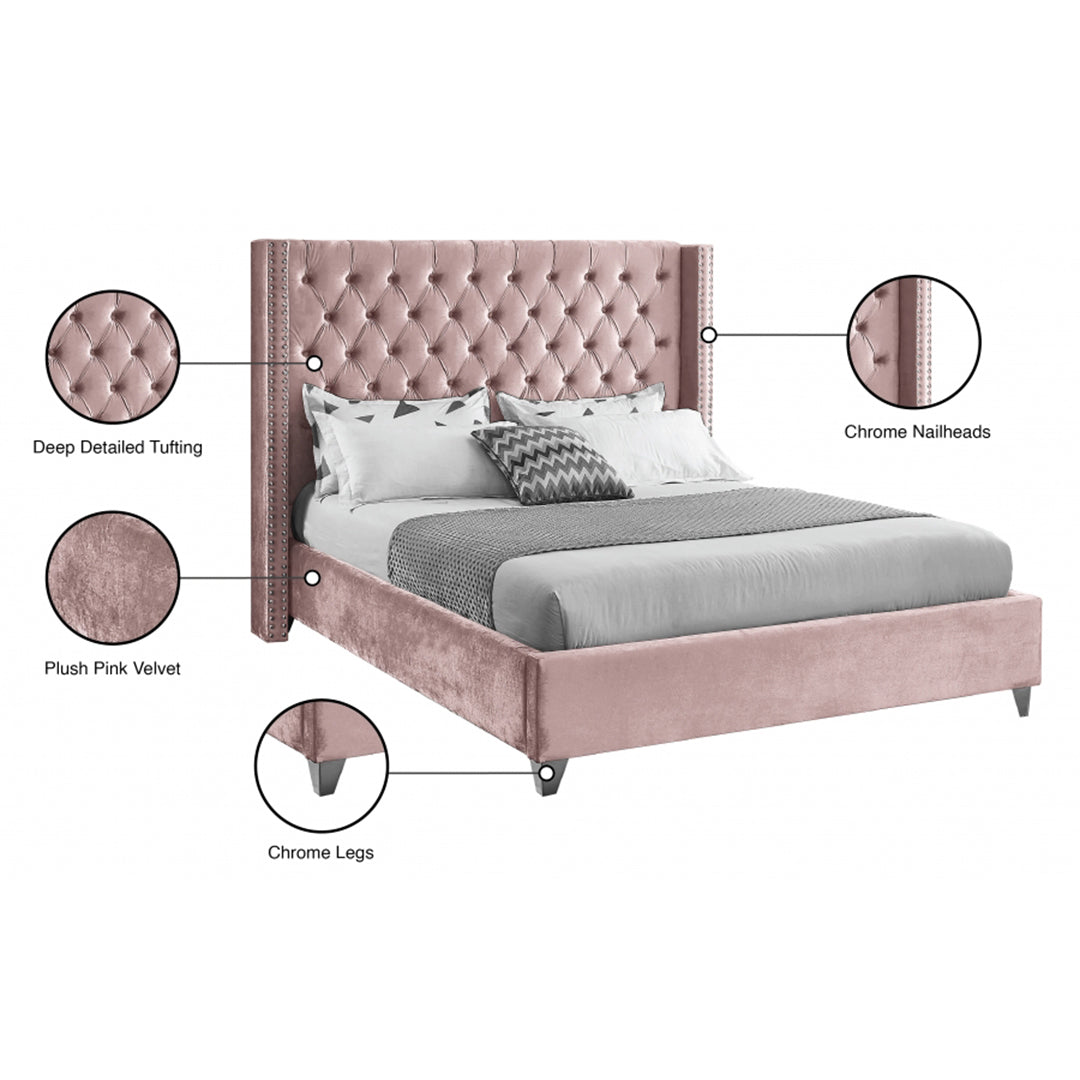 Aiden Velvet Queen Bed