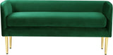 Audrey Contemporary Velvet Bench with Golden Legs – Stylish Seating for Modern Homes and Spaces