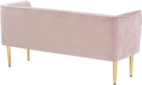 Audrey Contemporary Velvet Bench with Golden Legs – Stylish Seating for Modern Homes and Spaces