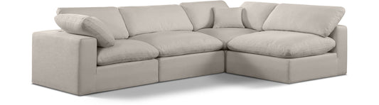 Comfy Modular Sectional Sofa - Versatile Linen Textured Design with Overstuffed Down Feather Cushions