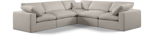 Comfy Modular Sectional – Luxurious Linen Textured Fabric with Plush Down Feather Cushions for Comfort