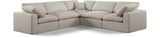 Comfy Modular Sectional – Luxurious Linen Textured Fabric with Plush Down Feather Cushions for Comfort