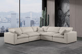 Comfy Modular Sectional – Luxurious Linen Textured Fabric with Plush Down Feather Cushions for Comfort
