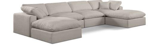 Comfy Modular Sectional - Luxurious Linen Fabric Seating with Plush Cushions for Ultimate Relaxation