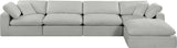 Comfy Modular Sectional Sofa in Durable Linen Fabric - Overstuffed Cushions for Ultimate Comfort