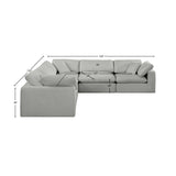 Comfy Modular Sectional – Luxurious Linen Textured Fabric with Plush Down Feather Cushions for Comfort