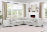 Comfy Modular Sectional – Luxurious Linen Textured Fabric with Plush Down Feather Cushions for Comfort