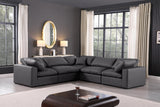 Comfy Modular Sectional – Luxurious Linen Textured Fabric with Plush Down Feather Cushions for Comfort