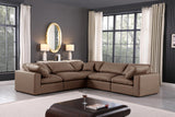 Comfy Modular Sectional – Luxurious Linen Textured Fabric with Plush Down Feather Cushions for Comfort