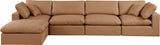 Comfy Modular Sectional Sofa - Luxurious Vegan Leather Design with Overstuffed Cushions for Comfort