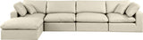 Comfy Modular Sectional Sofa - Luxurious Vegan Leather Design with Overstuffed Cushions for Comfort