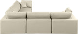 Comfy Modular Sectional – Luxurious Linen Textured Fabric with Plush Down Feather Cushions for Comfort