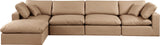Comfy Modular Sectional Sofa - Luxurious Vegan Leather Design with Overstuffed Cushions for Comfort