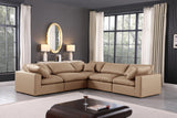 Comfy Modular Sectional – Luxurious Linen Textured Fabric with Plush Down Feather Cushions for Comfort