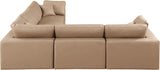 Comfy Modular Sectional – Luxurious Linen Textured Fabric with Plush Down Feather Cushions for Comfort