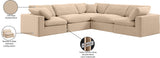 Comfy Modular Sectional – Luxurious Linen Textured Fabric with Plush Down Feather Cushions for Comfort