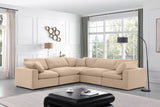 Comfy Modular Sectional – Luxurious Linen Textured Fabric with Plush Down Feather Cushions for Comfort