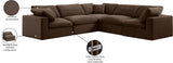 Comfy Modular Sectional – Luxurious Linen Textured Fabric with Plush Down Feather Cushions for Comfort