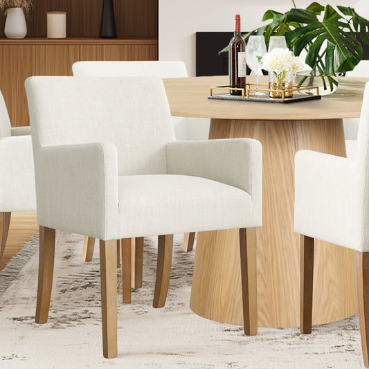 Orchid & North 60" Solid Oak Round Dining Table Set for 6 (7-Piece)