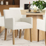 Orchid & North 60" Solid Oak Round Dining Table Set for 6 (7-Piece)