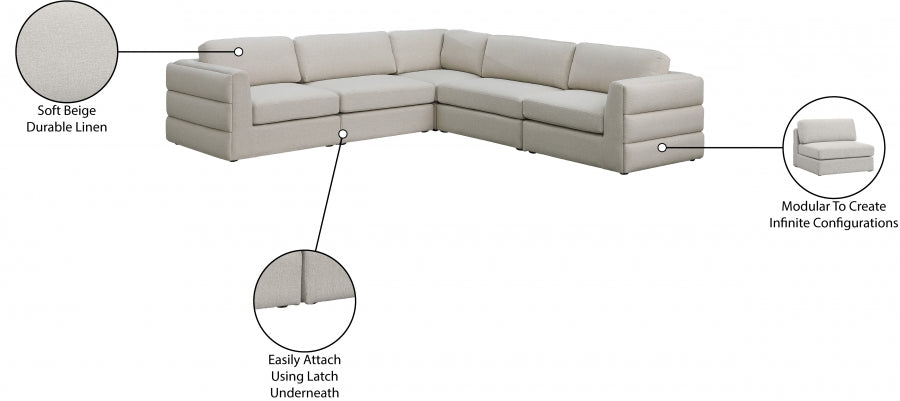 Beckham Linen Textured Modular Sectional