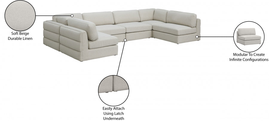 Beckham Linen Textured Modular Sectional