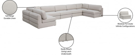 Beckham Linen Textured Modular Sectional