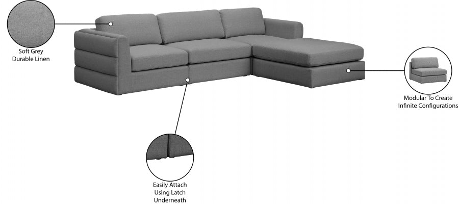 Beckham Linen Textured Modular Sectional