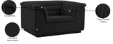 Cascade Chair - Modern Boucle Fabric Seating with Curved Arms and Deep Channel Tufting for Comfort