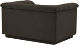 Cascade Chair - Modern Boucle Fabric Seating with Curved Arms and Deep Channel Tufting for Comfort
