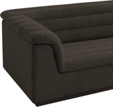 Cascade Chair - Modern Boucle Fabric Seating with Curved Arms and Deep Channel Tufting for Comfort