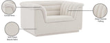Cascade Chair - Modern Boucle Fabric Seating with Curved Arms and Deep Channel Tufting for Comfort