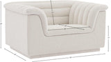 Cascade Chair - Modern Boucle Fabric Seating with Curved Arms and Deep Channel Tufting for Comfort