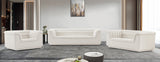 Cascade Chair - Modern Boucle Fabric Seating with Curved Arms and Deep Channel Tufting for Comfort