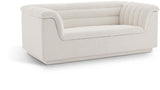 Cascade Loveseat - Modern Curved Arm Design with Deep Channel Tufting for Ultimate Comfort and Style