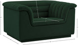 Cascade Chair - Modern Boucle Fabric Seating with Curved Arms and Deep Channel Tufting for Comfort