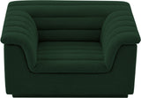 Cascade Chair - Modern Boucle Fabric Seating with Curved Arms and Deep Channel Tufting for Comfort